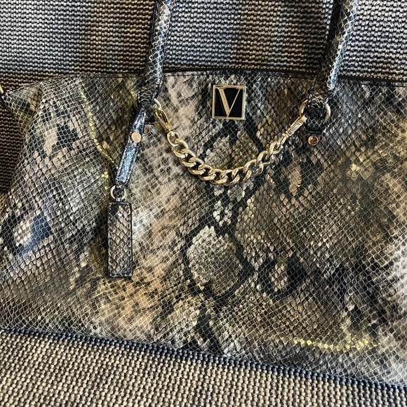 Victoria's Secret Snakeskin Satchel with Gold Chain - Picture 2 of 13